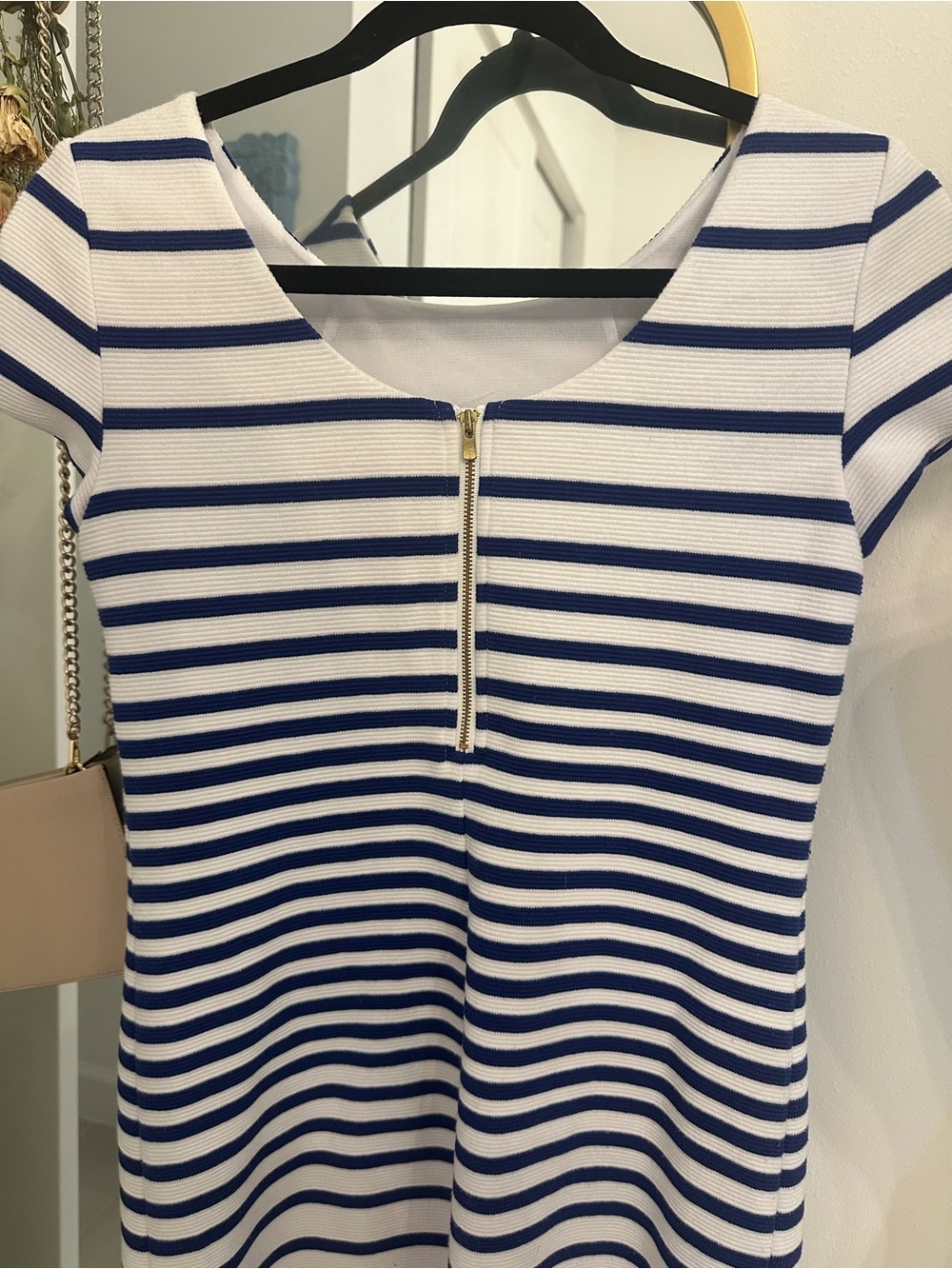 Lilly Pulitzer Blue White Striped Layton Shift Scoop Neck Short Dress XS - Picture 6 of 6